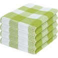 thumbnail image 1 of PurpleEssences Waffle Weave Check Plaid Kitchen Towels, 100% Cotton, 15x25, 4-Pack, Lemon Green/White, 1 of 6