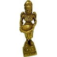 thumbnail image 1 of Purpledip Brass Diya: Deepalakshmi Welcome Oil Lamp Deepam (11827), 1 of 3