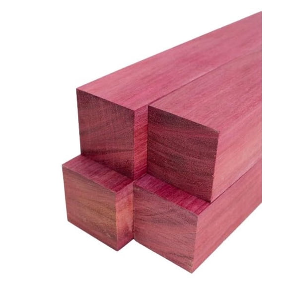 Purpleheart Lumber Square Turning Blanks - 2" x 2" (4 Pieces) (2" x 2" x 36")