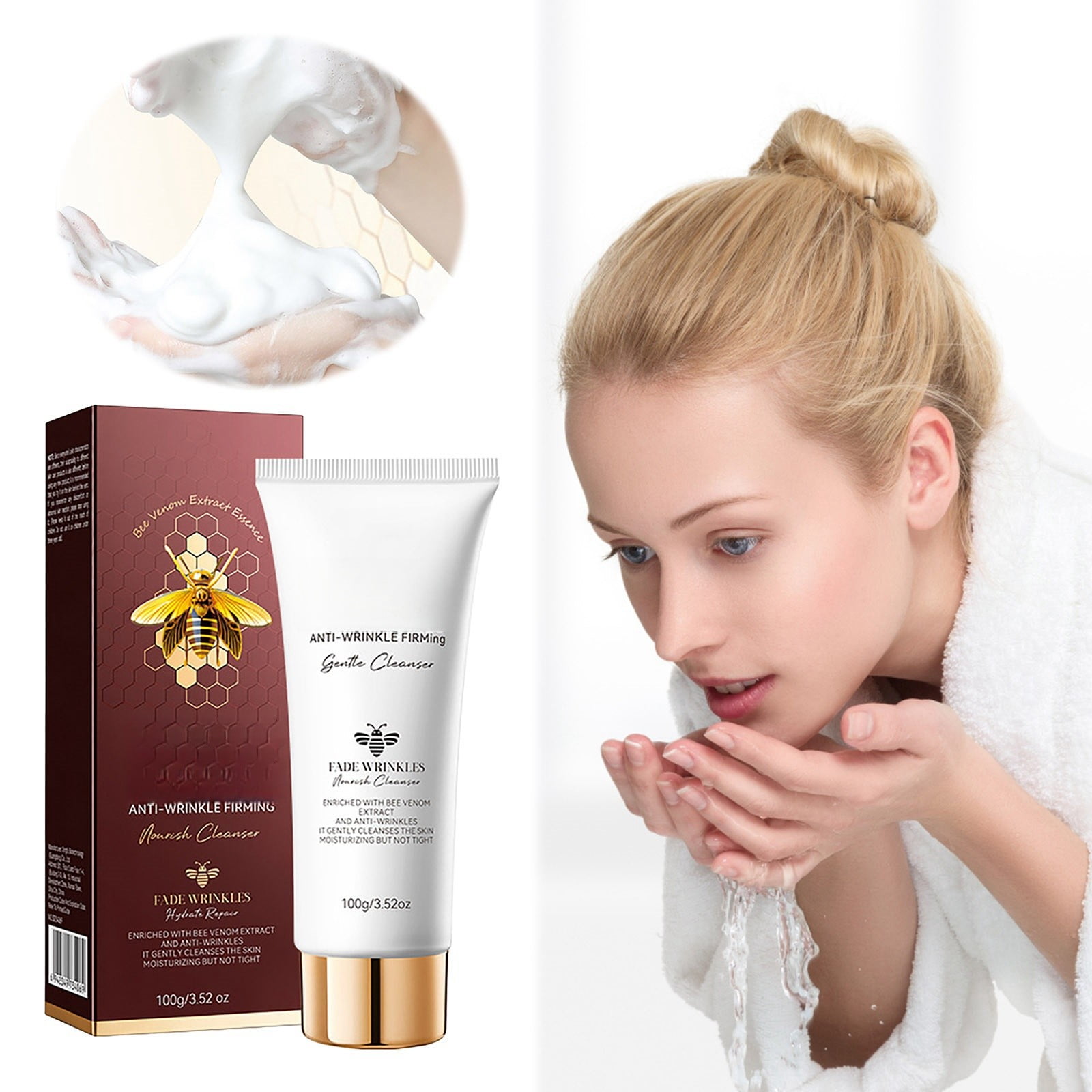 Purpose Bar Soap Rice Water Face Wash Eye Scrub Cleansing Pads