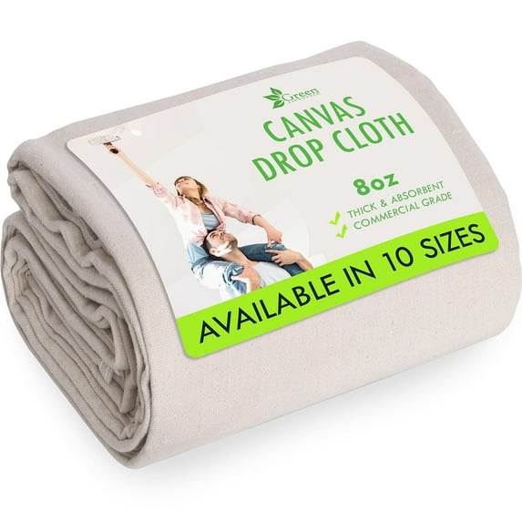 All Purpose Canvas Drop Cloth - Canvas Tarp, Canvas Fabric Drop Cloth Curtains, Drop Cloth for Painting, Floor & Furniture Protection, Painters Drop Cloth, Paint Drop Cloth (Canvas Sheet 14x16)