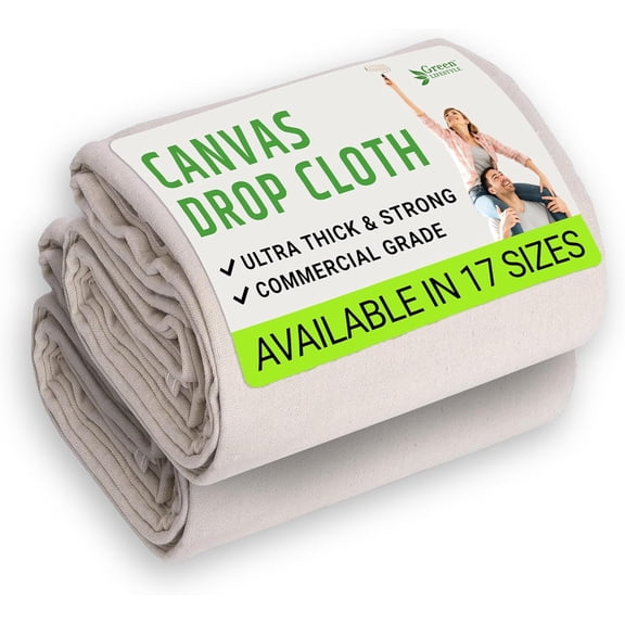 All Purpose Canvas Drop Cloths - Drop Cloth for Painting, Floor Cover, Heavy Duty Protection for Furniture & Surfaces, Reusable Painters Canvas Tarp for Renovation (2 Pack 4x5)