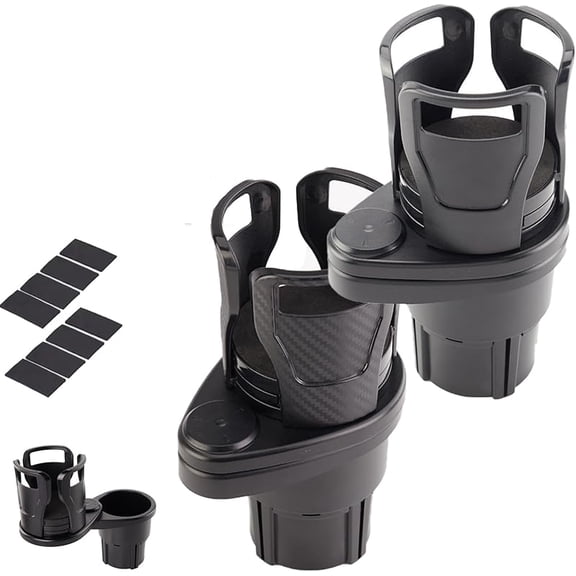 All Purpose Car Cup Holder, Car Cup Holder Expander with Swivel Base, 360° Adjustable 2 in 1 Vehicle-Mounted Slip-Proof, Double Cup-Holder for car Accessories (2*Set-a)