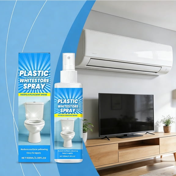 All Purpose Cleaner, 100ml Heavy Duty Plastic Stain Remover, Shine Restoring Deodorizer for Plastic, Bathroom Kitchen Fridge Sink Shower Cleaning Spray