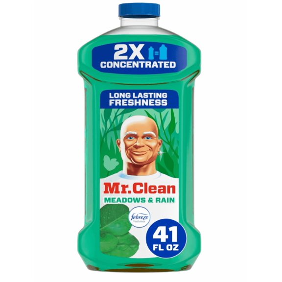 All Purpose Cleaner, Floor Cleaner for Mopping Home, Bathroom, & Kitchen, Cleaning Liquid for Mop & Bucket, Cleaning Supplies, Multi-Surface Dilutable, Meadows & Rain, 41oz