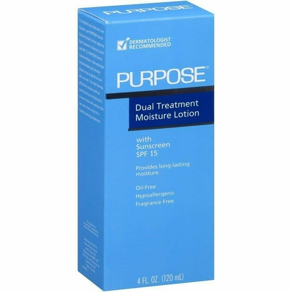 Purpose Dual Treatment Moisture Lotion W/ SPF 15 Sunscreen 4 oz, Pack of 6