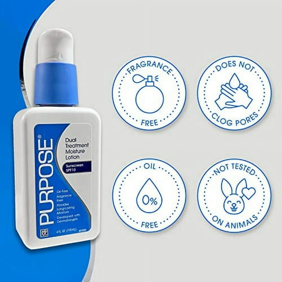 Purpose Dual Treatment Moisture Lotion with SPF 10, 4 Ounces each (Pack of 5)