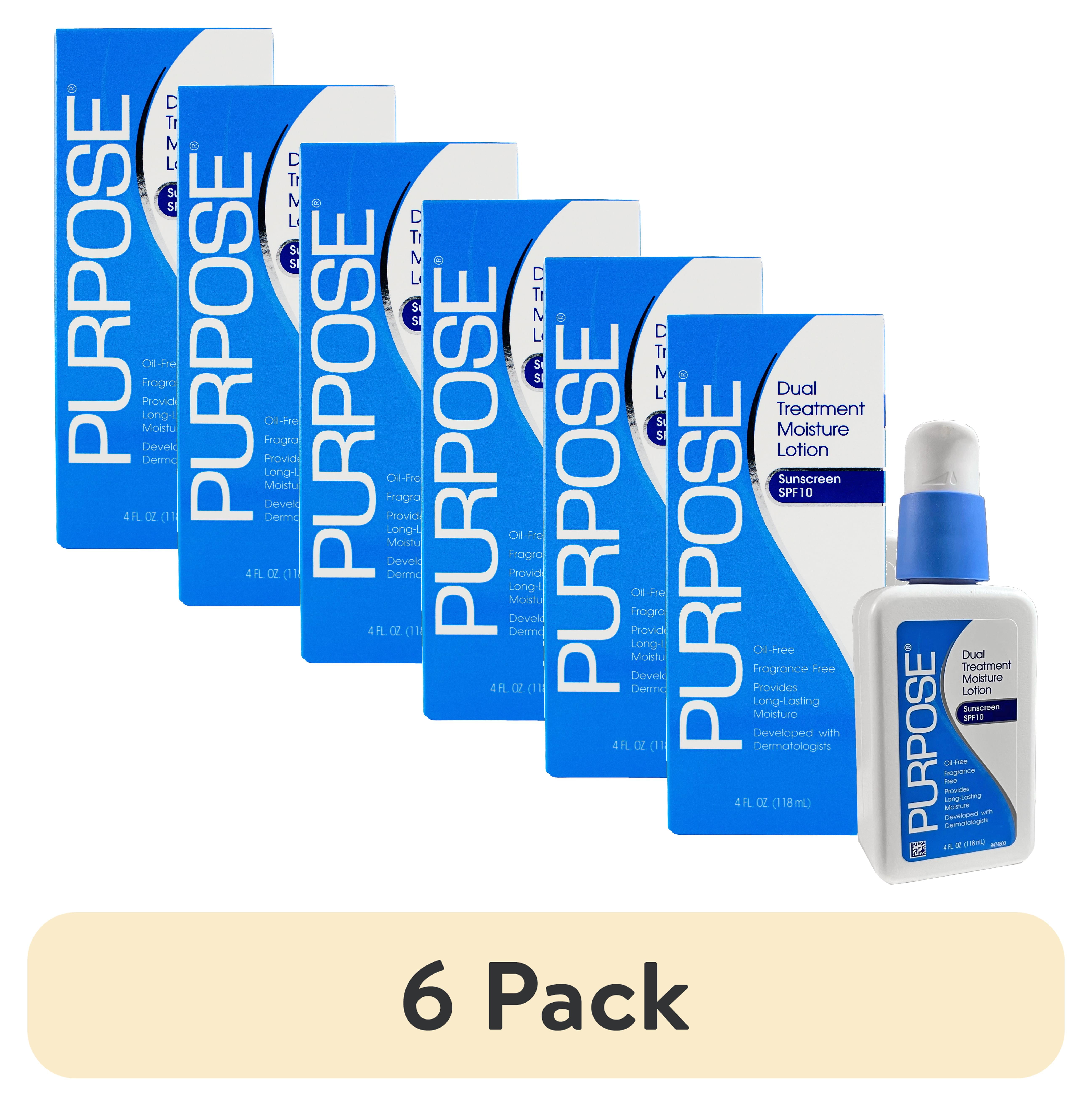 (6 pack) Purpose Dual Treatment Moisturizing Lotion for Face, SPF 10, 4 ...