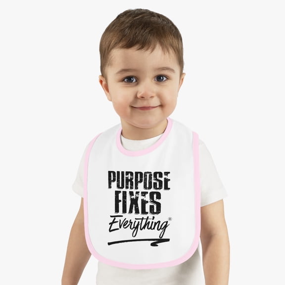 Purpose Fixes Everything® Baby Contrast Tim Jersey Bib, One Size