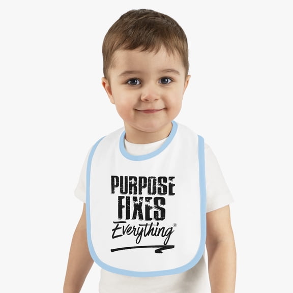 Purpose Fixes Everything® Baby Contrast Tim Jersey Bib, One Size