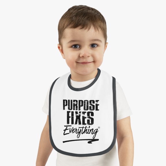 Purpose Fixes Everything® Baby Contrast Tim Jersey Bib, One Size