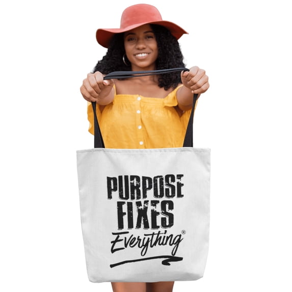 Purpose Fixes Everything® Polyester Canvas Tote Bag, 3 Sizes, White