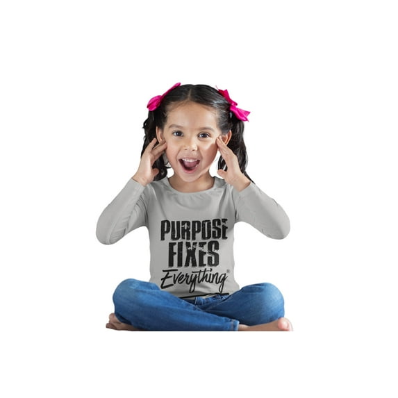 Purpose Fixes Everything® Toddler Long Sleeve Tee, 2T - 6T, Black Letters