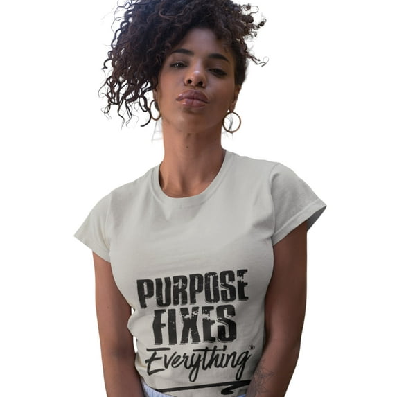 Purpose Fixes Everything® Unisex Bella Canvas 3001 T-Shirt, Black Letters