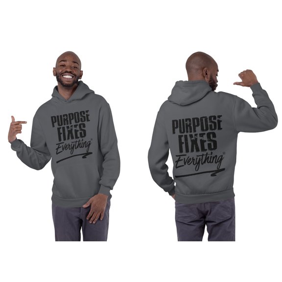 Purpose Fixes Everything® Unisex Heavy Blend Hoodie, S - 5XL, Black Letters