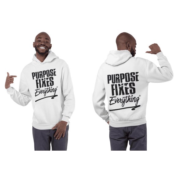 Purpose Fixes Everything® Unisex Heavy Blend Hoodie, S - 5XL, Black Letters