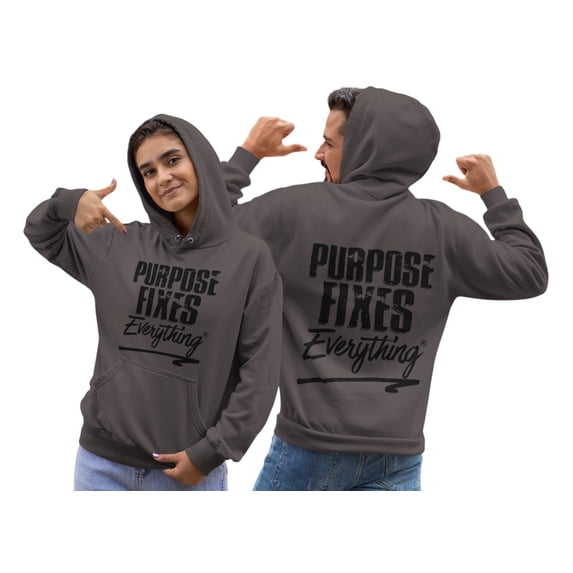 Purpose Fixes Everything® Unisex Premium Cotton Hoodie,S-2XL, Black Letters