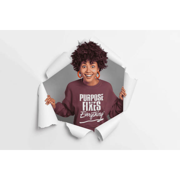 Purpose Fixes Everything® Youth Crewneck Sweatshirt, XS - XL, White Letters