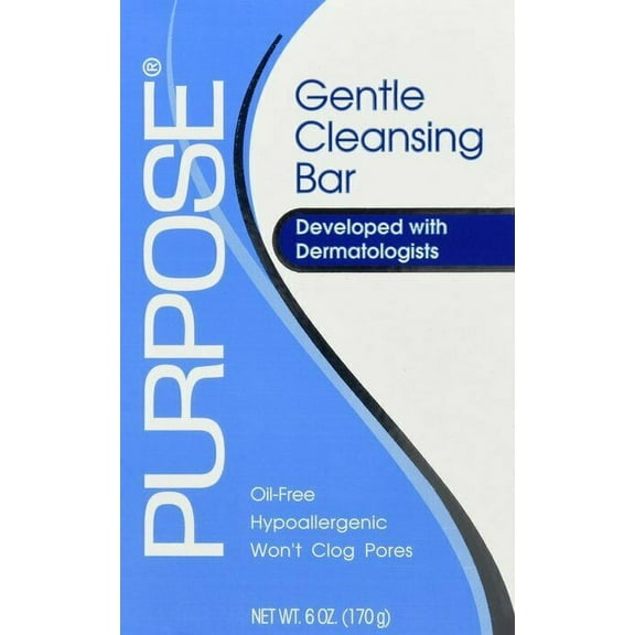 Purpose Gentle Cleansing Bar Oil Free Hypoallergenic, 6 oz, Pack of 3