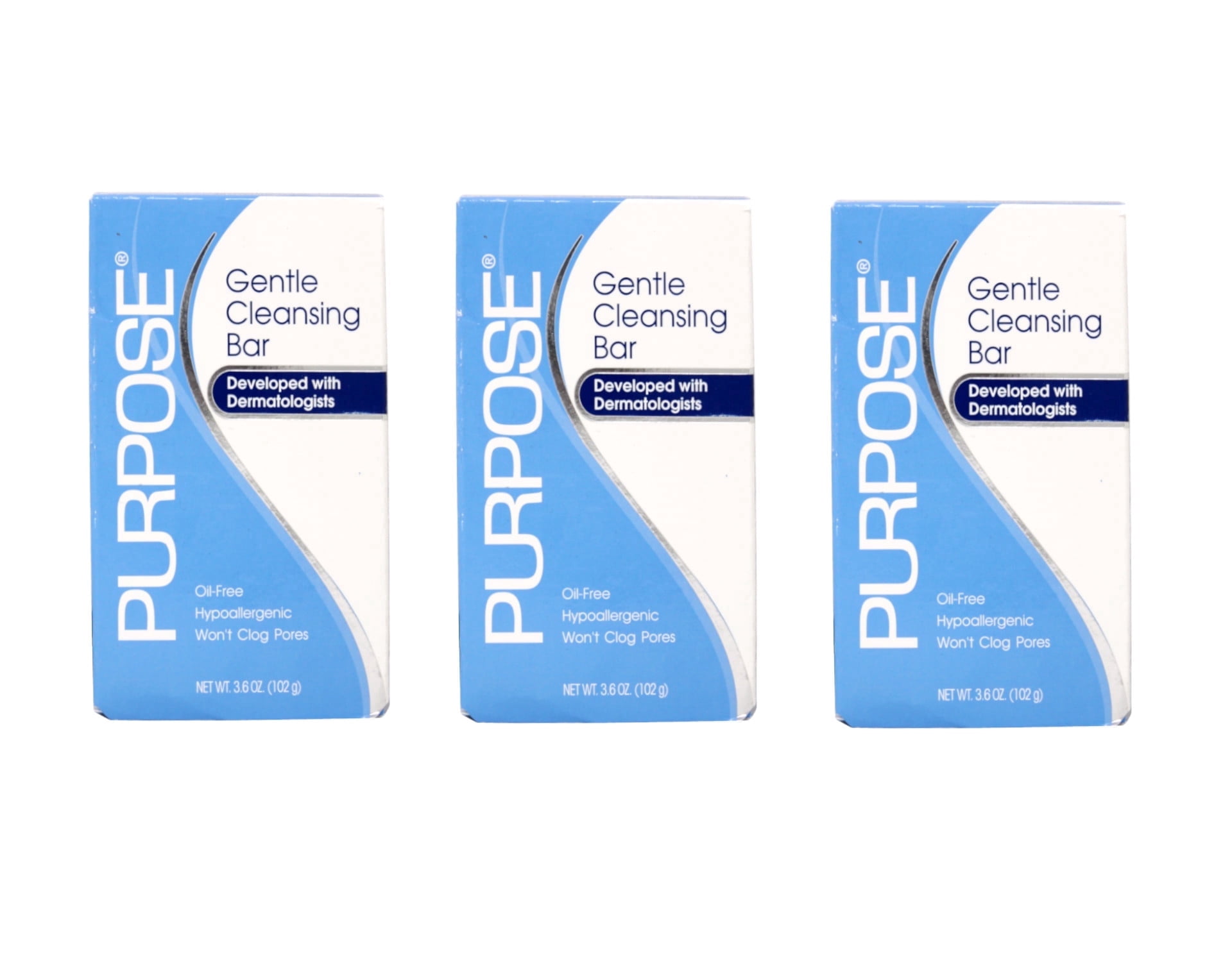 Purpose Gentle Cleansing Bar Soap, Oil Free And Hypoallergenic - 3.6 Oz, - 3 Pack