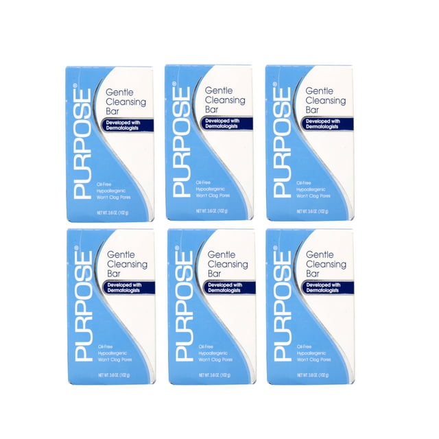 Purpose Gentle Facial Cleanser Bar Soap for Sensitive Skin, Oil Free