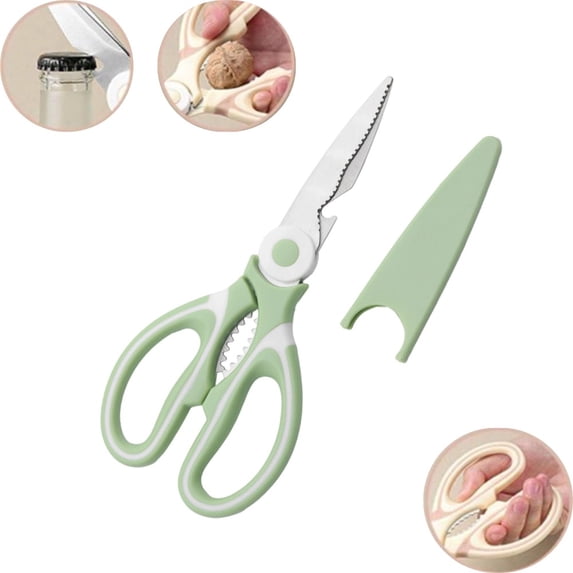 All Purpose Kitchen Shears Heavy Duty - Stainless Steel Kitchen Scissors With Protective Sheath, Soft Comfort-Grip Handle, Food & Meat Scissors, Home, Kitchen, Dining Utility Gadgets
