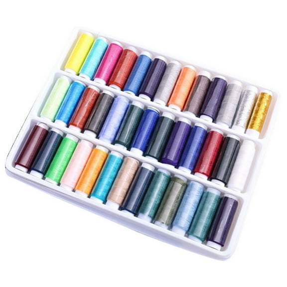 All Purpose Sewing Thread Set - 39 Assorted Multicolor with Storage Box, Handy Polyester Thread Kit, Suitable for Hand and Machine Sewing, 10.63 Inches
