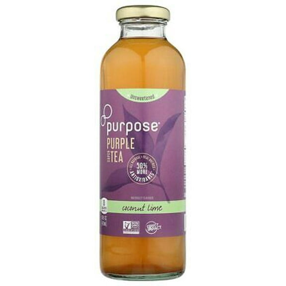 Purpose Tea Purple Unsweetened Coconut Lime 16 fl oz (Pack of 12)