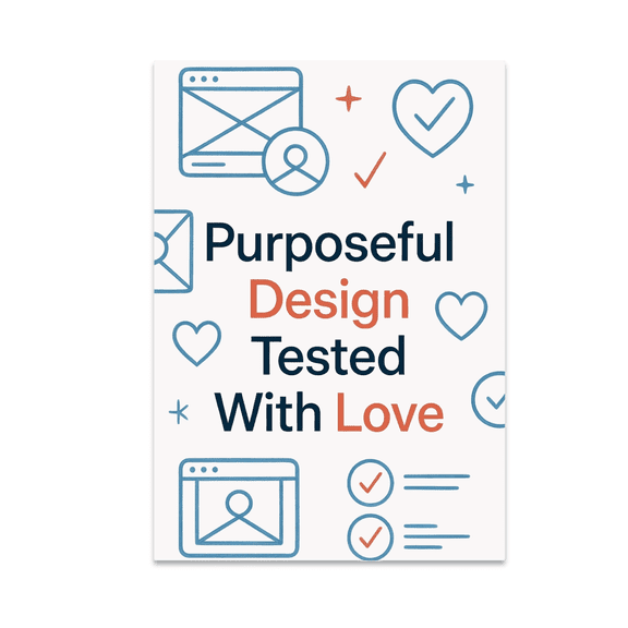 Purposeful Design Tested With Love - UX Research Enthusiast - 13x19 Poster Print