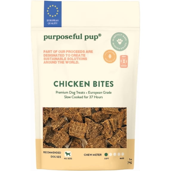 Purposeful Pup Chicken Bites Dog Treats – Natural Single Ingredient, Grain‑Free Chews for Dogs, 5 oz