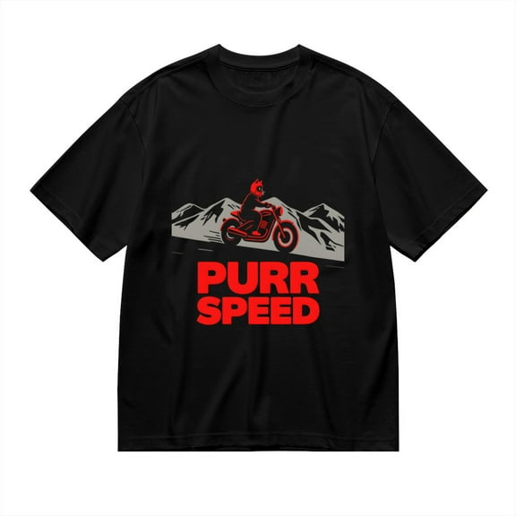 Purr Speed, Motorcycle Cat Print 1, T Shirt for Men, Vintage Graphic Tees Men, 23807191,S