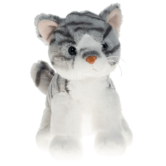 Purr-cilla The Grey Tabby Cat 8 inch Plush Feline, Soft Animal Figure