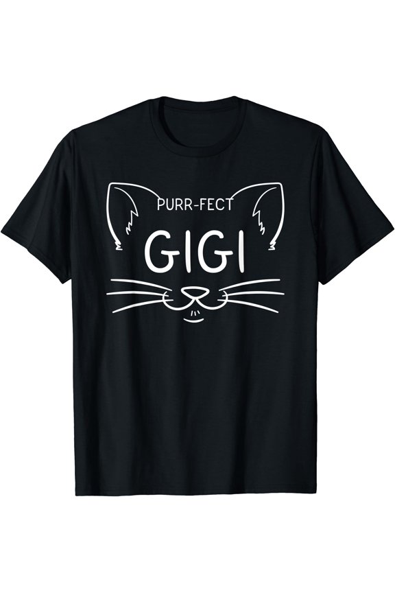 Purr-fect Funny Cat Face T-Shirt for Gigi Grandmother Kitty Owners