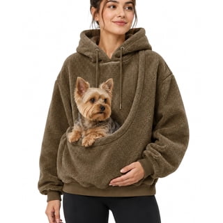 PurrPup Hoodie, Pet Pocket Hoodie with Kangaroo Pouch, Pet Carrier Sweatshirt for Cats and Small Dogs