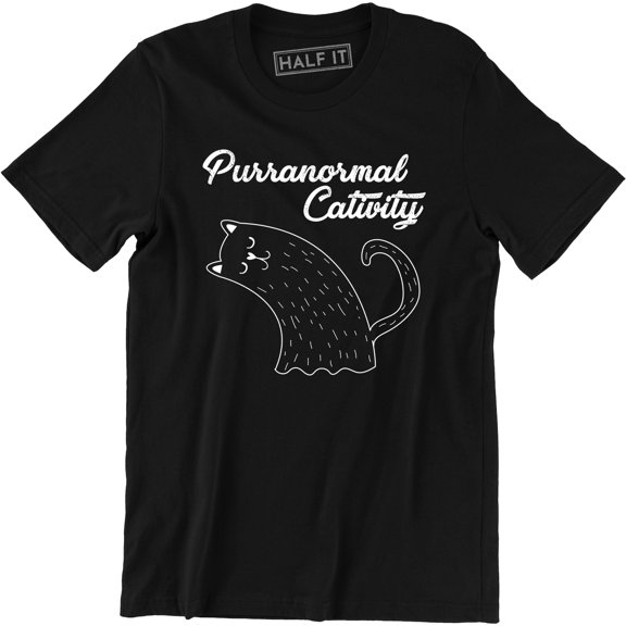 Purranormal Cativity - Cute Scary Ghost Cat Hallowen Men's T-Shirt