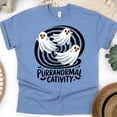 thumbnail image 1 of Purranormal Cativity Ghost Cat Shirt for Adults, Funny Optical Swirl Halloween Tee, CarolinaBlue, Size L, 1 of 6