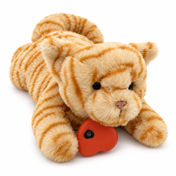 Purrbeat cat, Comfort Purring Companion with Heartbeat & Purring, Plush Calming Toy for Cats, Cozy Cuddle Companion for Bedtime, Rest and Daily Comfort