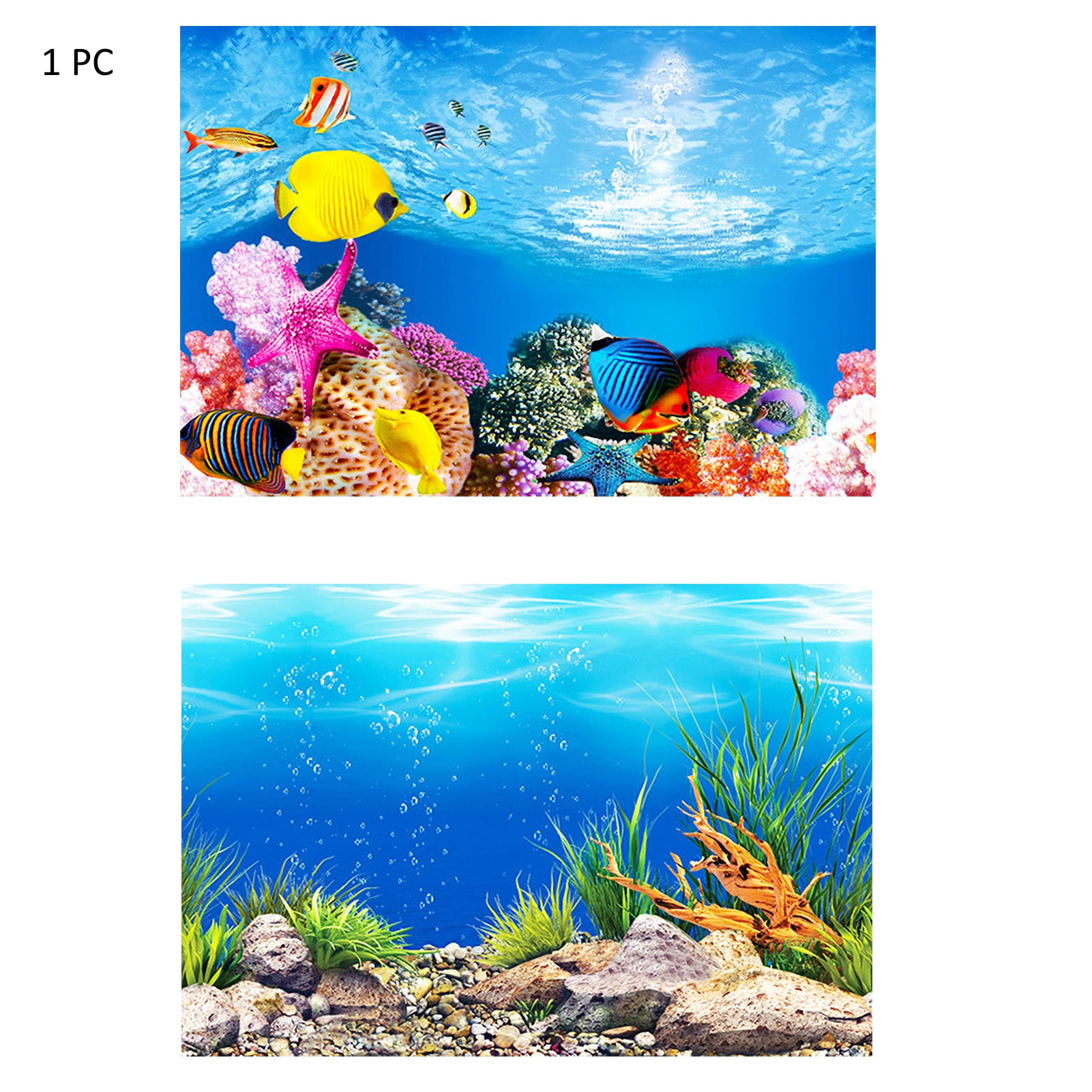 Purrfect Aquarium Background Poster Ocean Self-adhesive Fish Tank ...