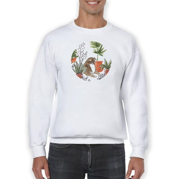 Purrfect Plants Collection C. Sweatshirt Men -June Erica Vess Designs, Male Small