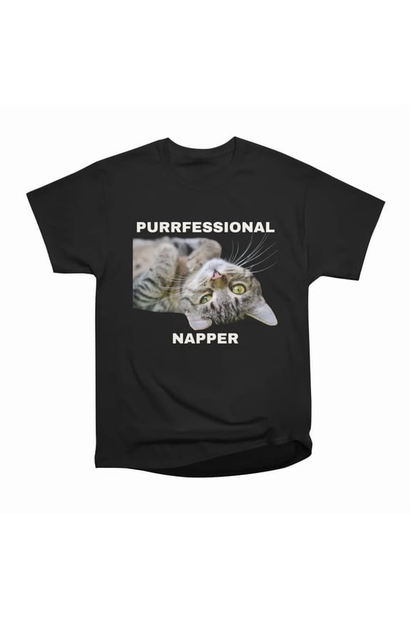 Purrfessional Napper Lazy Sleeping Cat Meme T-Shirt Tee Gift For Him Merch For Her Apparel