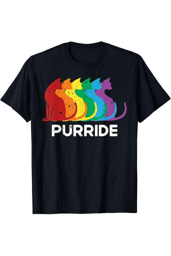 Purride Cat Ally Community Rainbow T-Shirt