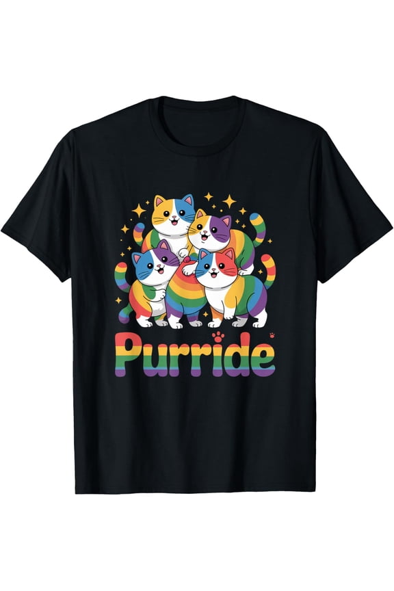 Purride Cat Ally Rainbow Animal Lovers Women Version Two T-Shirt
