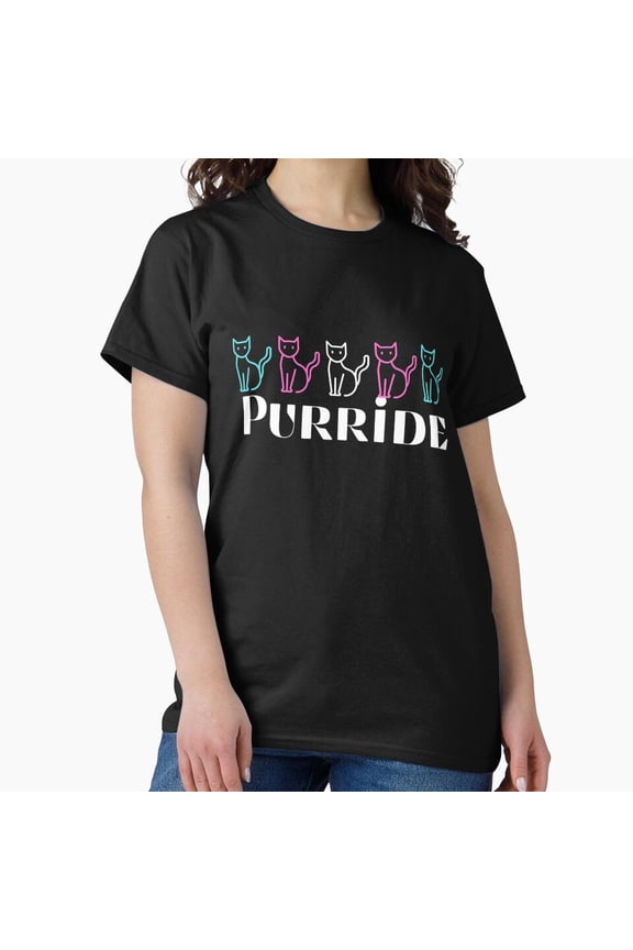 Purride Cats Trans Pride Feline Rainbow Identity Theme Unisex T-Shirt, up to size 5XL
