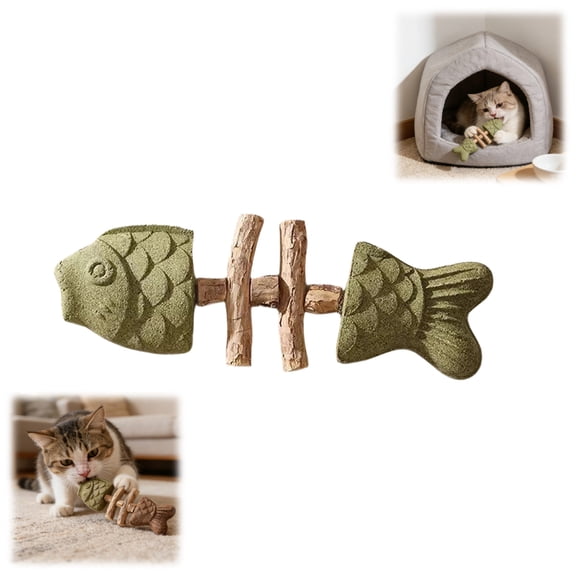 Purrident - Fix Cat Dental Health, Natural Dental Chew for Cats, Fishbone Shape Cat Teething, Cat Chew with Catnip, Durable Feline Tooth Care Tool (1PCS)