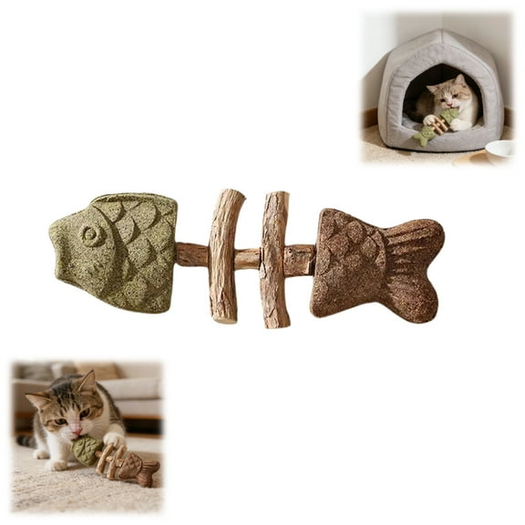 Purrident - Fix Cat Dental Health, Natural Dental Chew for Cats, Fishbone Shape Cat Teething, Cat Chew with Catnip, Durable Feline Tooth Care Tool (1PCS)