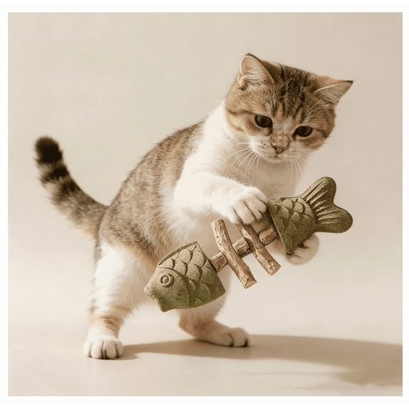 Purrident - Fix Cat Dental Health, Natural Dental Chew for Cats, Fishbone Shape Cat Teething, Cat Chew with Catnip, Durable Feline Tooth Care Tool - (C)