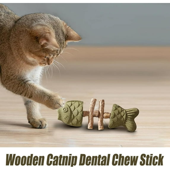 Purrident - Fix Cat Dental Health, Natural Dental Chew for Cats, Fishbone Shape Cat Teething, Cats Chew with Catnip, Durable Feline Tooth Care Tool (B 1PC)