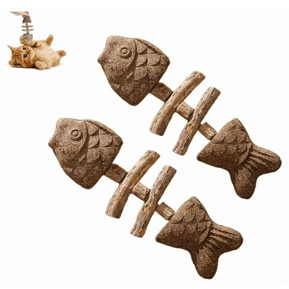 Purrident - Fix Your Cat's Dental Health, Creative Fish Bone Cat Toy - 2Pcs(B)