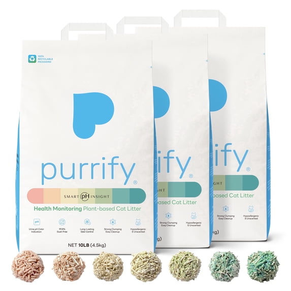 Purrify Smart Health Monitoring Cat Litter – Color-Changing, Fast Clumping, Odor Control, Low Dust – 30 lb