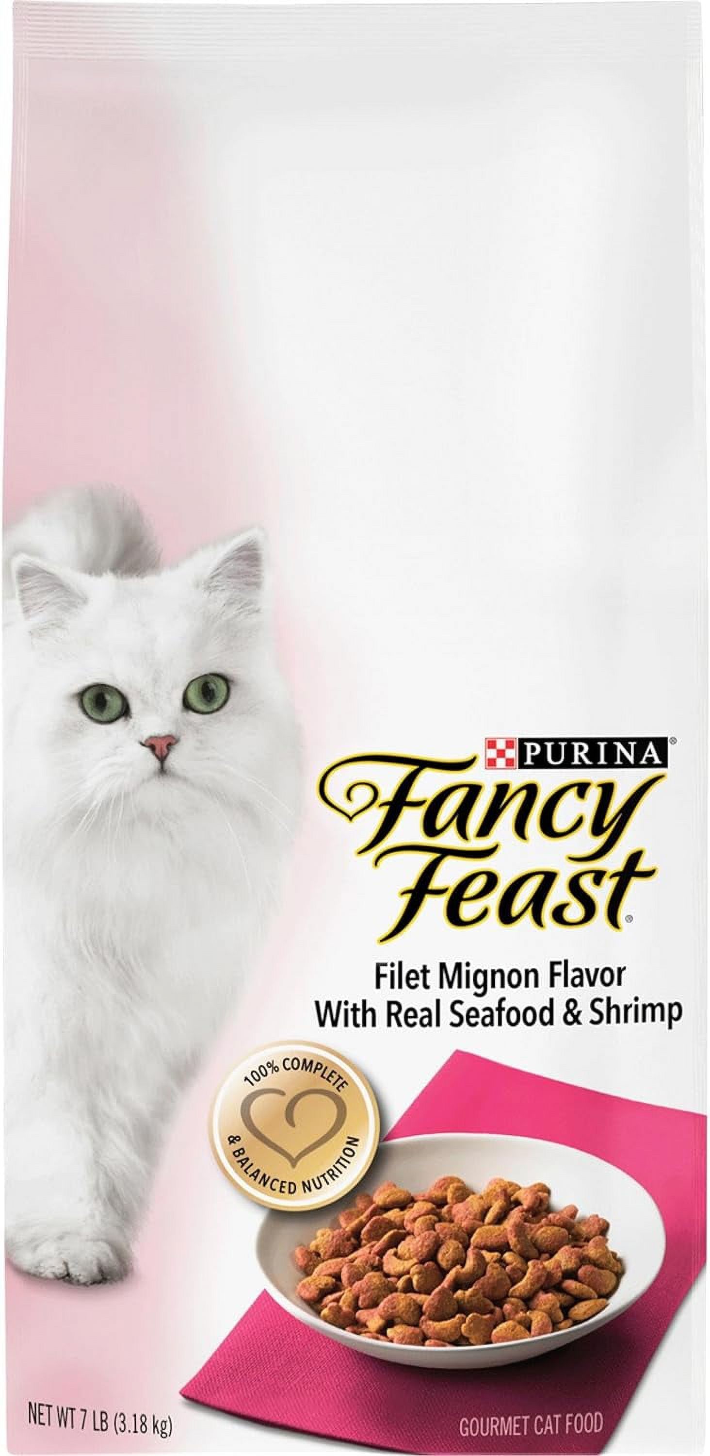 Purrina Fancy Feast Dry Cat Food Filet Mignon Flavor with Seafood and